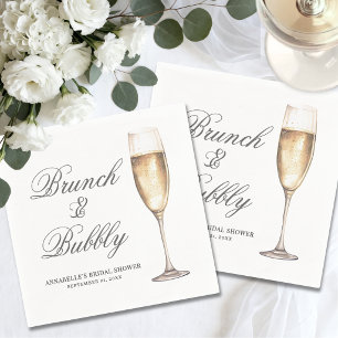 Serviette En Papier Brunch Et Bubbly Enterrement de Vie de Jeune Fille