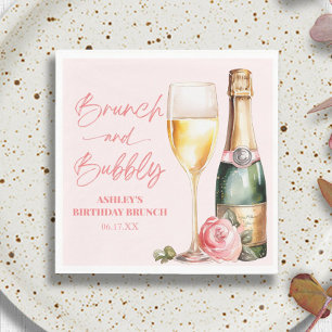 Serviette En Papier Brunch et Bubbly Mimosa Champagne Brunch d'anniver