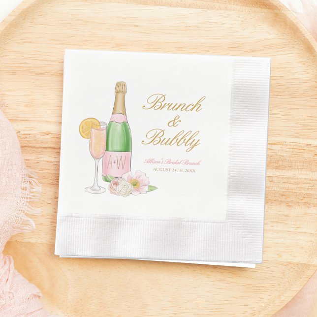 Serviette En Papier Brunch et Champagne Pétillant Serviettes de Brunch (Créateur téléchargé)