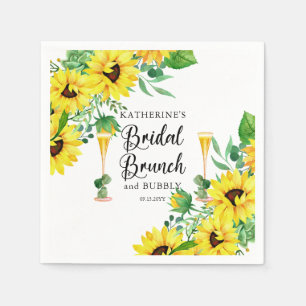 Serviette En Papier Brunch nuptial et bulle de douche Boho tournesol