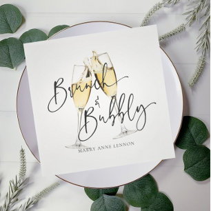 Serviette En Papier Brunch nuptial minimal et serviettes mousseuses