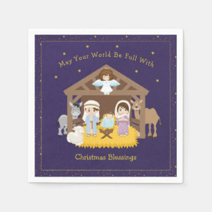 Serviette En Papier Brunette Papier de la Nativité Napkin