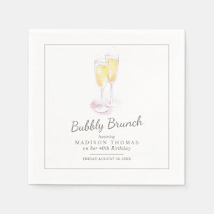 Serviette En Papier Bubbly brunch champagne bulles évènement serviette