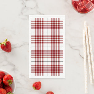 Serviette En Papier Buchanan tartan rouge blanc plaid