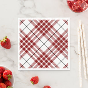 Serviette En Papier Buchanan tartan rouge blanc plaid