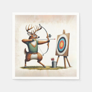 Serviette En Papier Buck Deer with Bow et Flèche