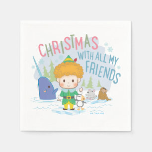Serviette En Papier Buddy l'Elfe Noël avec tous mes amis