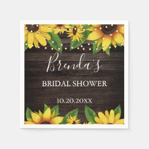Serviette En Papier Budget Tournesol Grange Bois Chaîne Lumières Naple