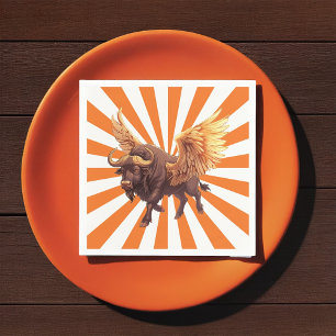 Serviette En Papier Buffalo Ailes Avec Orange Starburst