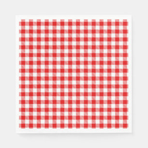 Serviette En Papier Buffalo Plaid Red White Classic Party Fun