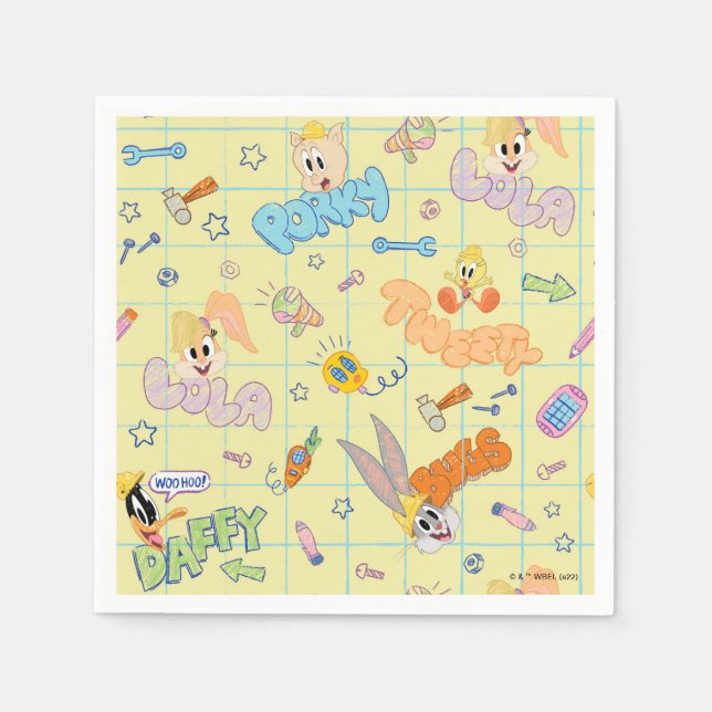 Serviette En Papier BUGS BUNNY BUILDERS™| Character Sketch Pattern (Devant)