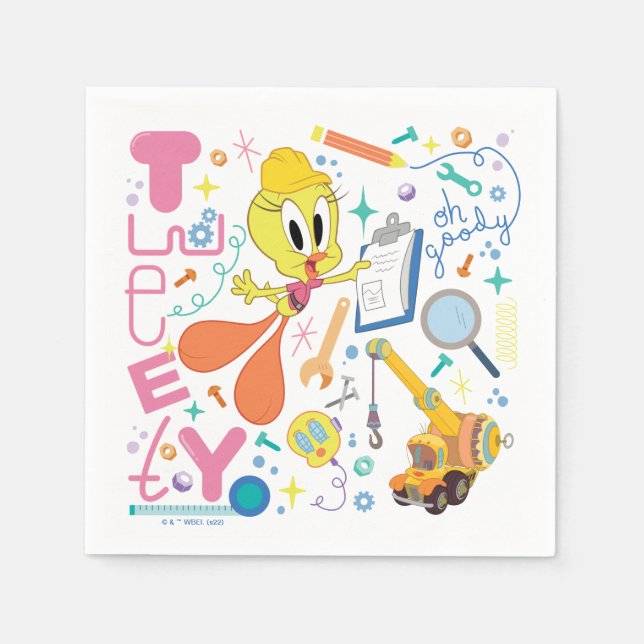 Serviette En Papier BUGS BUNNY BUILDERS™| TWEETY™ Work Tools (Devant)