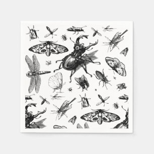 Serviette En Papier Bugs corrigés gris et noir
