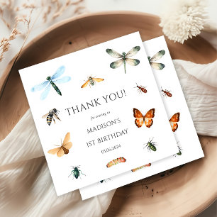 Serviette En Papier Bugs & Insectes Vintage fête d'anniversaire