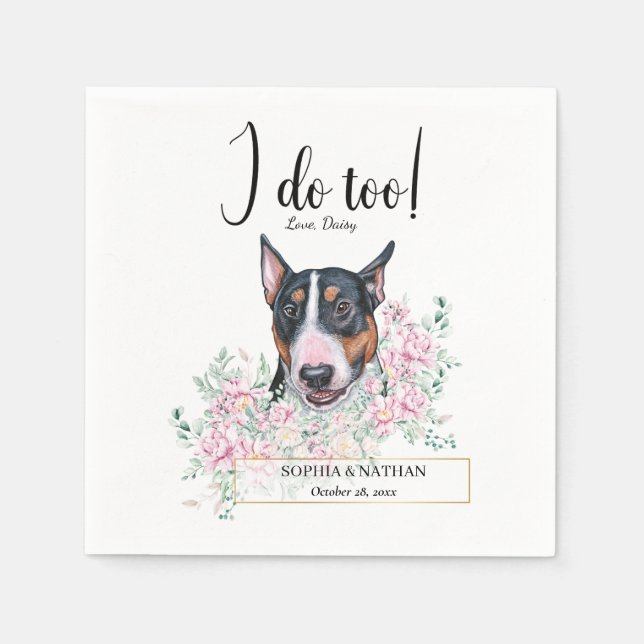 Serviette En Papier Bull Terrier Chien Mariage Cocktail Serviettes (Devant)