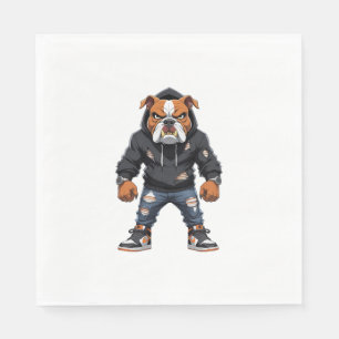 Serviette En Papier Bulldog Alpha Urbain � Mascotte de Style de Rue