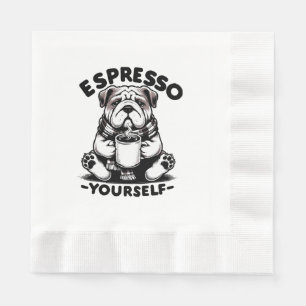 Serviette En Papier Bulldog au café chaud espresso