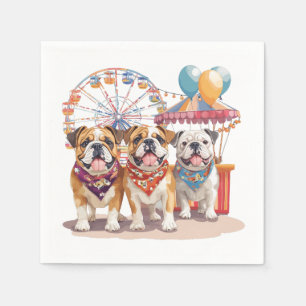 Serviette En Papier Bulldogs Anglais À Un Carnaval