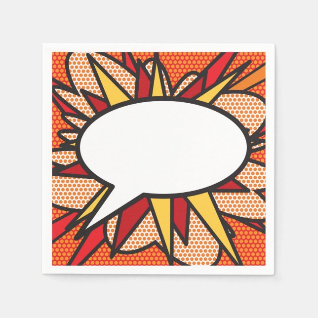Serviette En Papier Bulle de bande dessinée rétro de divertissement mo (Devant)
