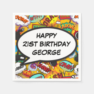 Serviette En Papier Bulle de dialogue PERSONNALISÉE JOYEUX ANNIVERSAIR