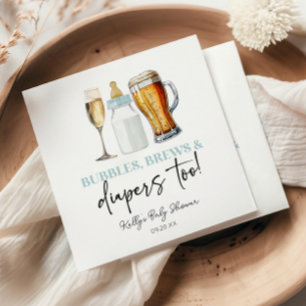 Serviette En Papier Bulles Boissons et Couches Aussi ! Baby Shower