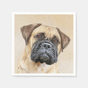 Serviette En Papier Bullmastiff Peinture - Joli chien d'origine art