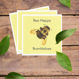Serviette En Papier Bumblebee Jaune Personnalisable Abee Happy