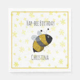Serviette En Papier Bumblebee mignonne Jaune et Noir Anniversaire de