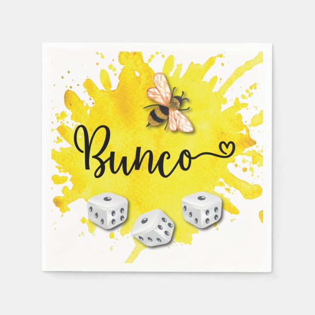 Serviette En Papier Bunco Bee Dice Party (Devant)