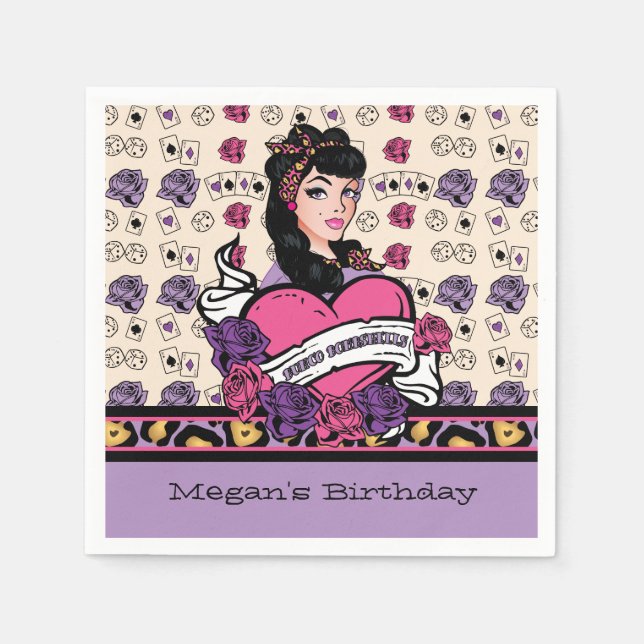 Serviette En Papier Bunco, Pin-up (Devant)