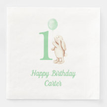 Bunny & Balloon Vert 1er anniversaire