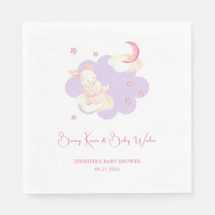 Serviette En Papier Bunny Dreams Baby shower violet