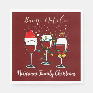 Serviette En Papier Buon Natale Vin Festif Verre italien Noël