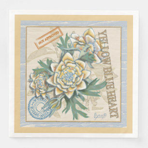 Serviette En Papier Bureau de création G fleur jaune