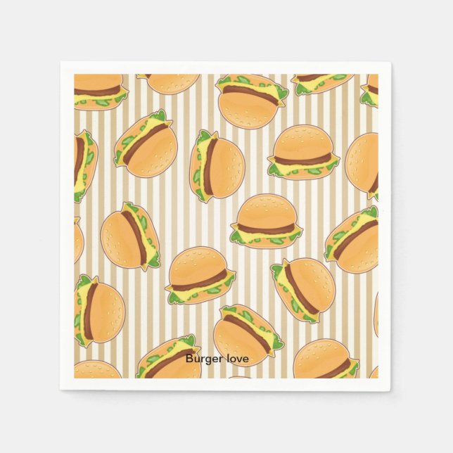 Serviette En Papier BURGER LOVE Papier Napkin (Devant)