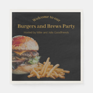 Serviette En Papier Burgers et Brews Party