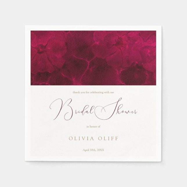 Serviette En Papier Burgundy Passion Enterrement de Vie (Devant)