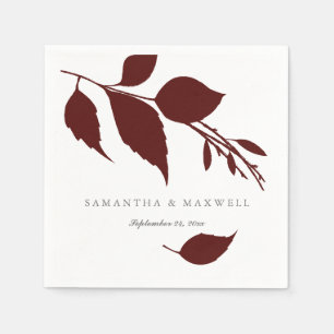 Serviette En Papier Burgundy thème Mariage Cocktail personnalisé servi