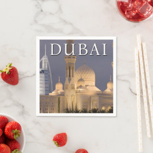 Serviette En Papier Burj al Arab Mosquée du soir Dubaï