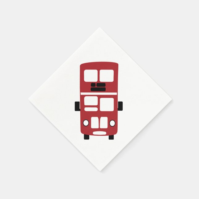 Serviette En Papier Bus à deux étages rouge Cocktail Napkin (Coin)