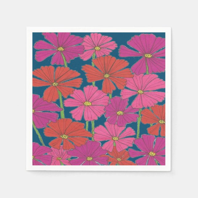 Serviette En Papier Bushel of Bright Cosmos (Devant)