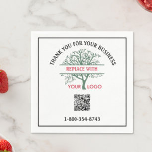 Serviette En Papier Business Merci Votre Logo Code QR Téléphone