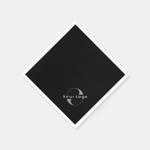 Serviette En Papier Business Modern Logo Clean Minimal Company Black