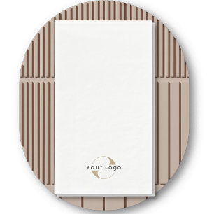 Serviette En Papier Business Modern Logo Clean Minimal Company White