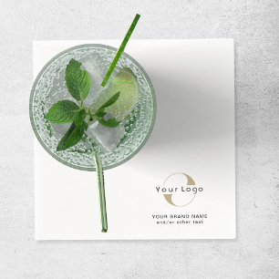 Serviette En Papier Business Modern Logo Clean Minimal Company White N