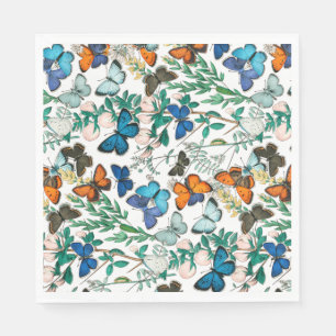 SERVIETTE EN PAPIER BUTTERFLITS DANS LA NATURE NAPKIN