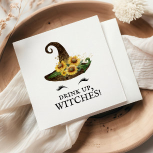 Serviette En Papier Buvez les sorcières Halloween Tournesol Chapeau de
