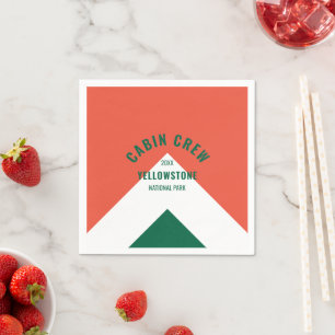 Serviette En Papier Cabine Crew Peronalized Destination Retro Rouge Ve