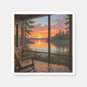 Serviette En Papier Cabine Sur Le Lac