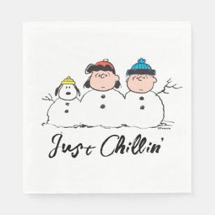 Serviette En Papier cacahuètes 3 Personne Snowman